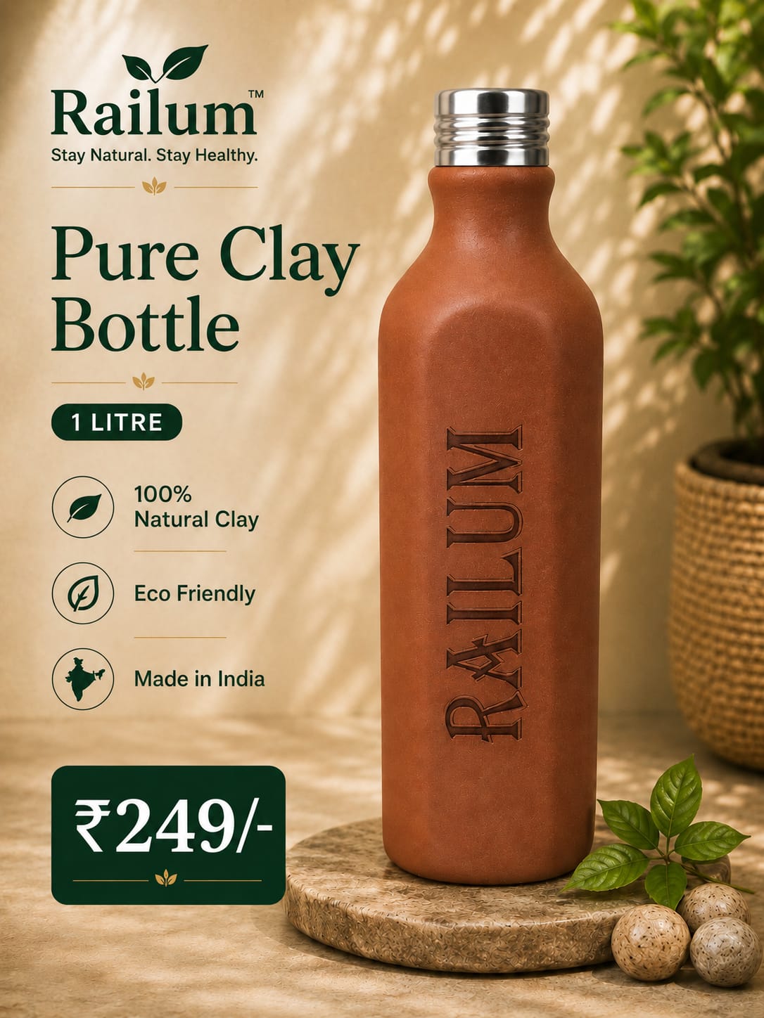 Pure Clay Bottle [1 litre]