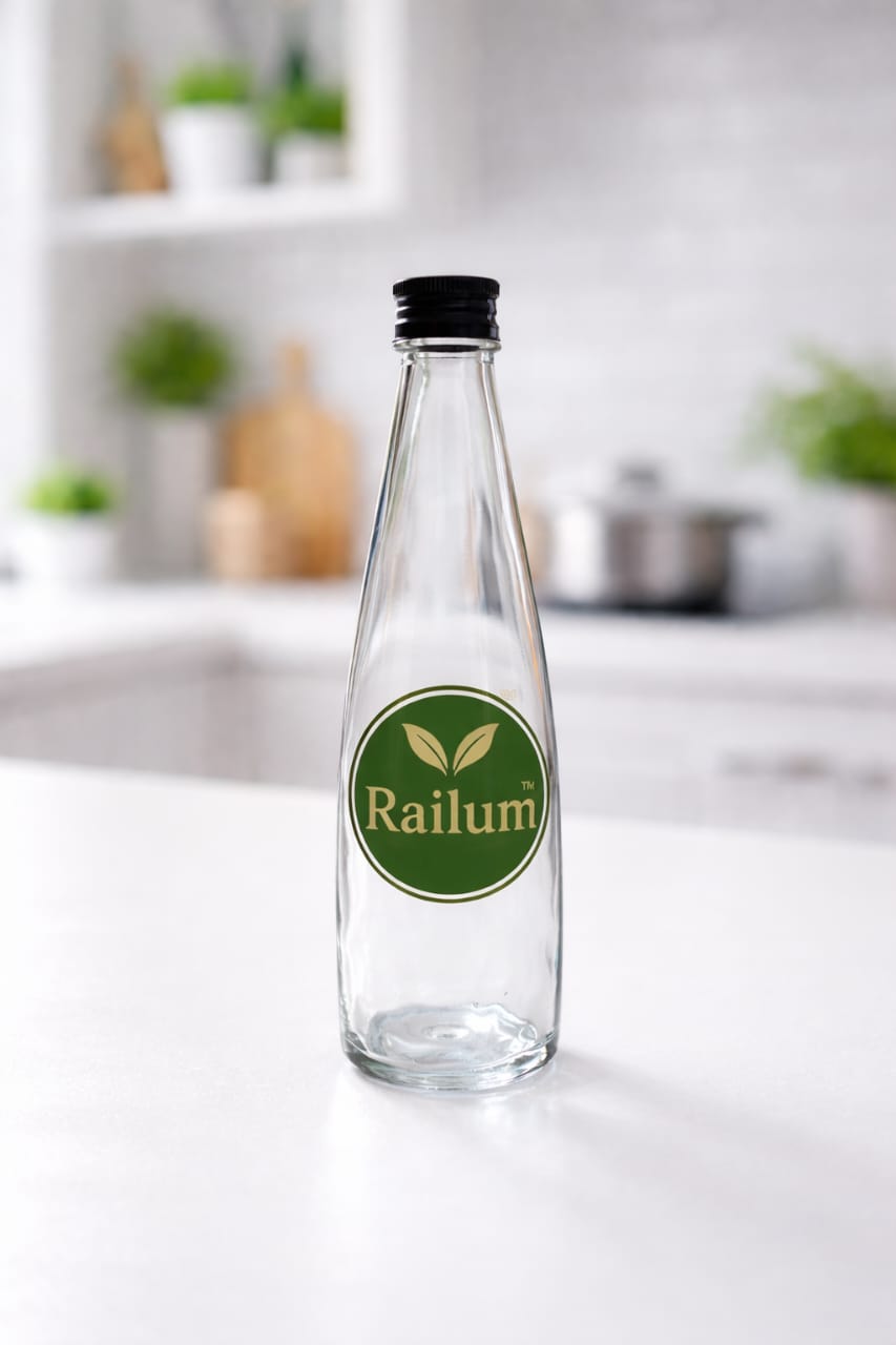Railum Reusable Glass Water Bottle, Without bag [500 ml]